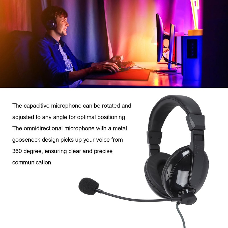 Wired Gaming Headset, 3.5mm Audio Jack Over Ear Headphones, Noise