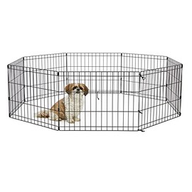 New World Dog Exercise Pen & Playpen, 18-Inch, No Door, Black