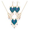 Aladdin Princess Jasmine Metal Pendant Necklace and French Wire Earrings