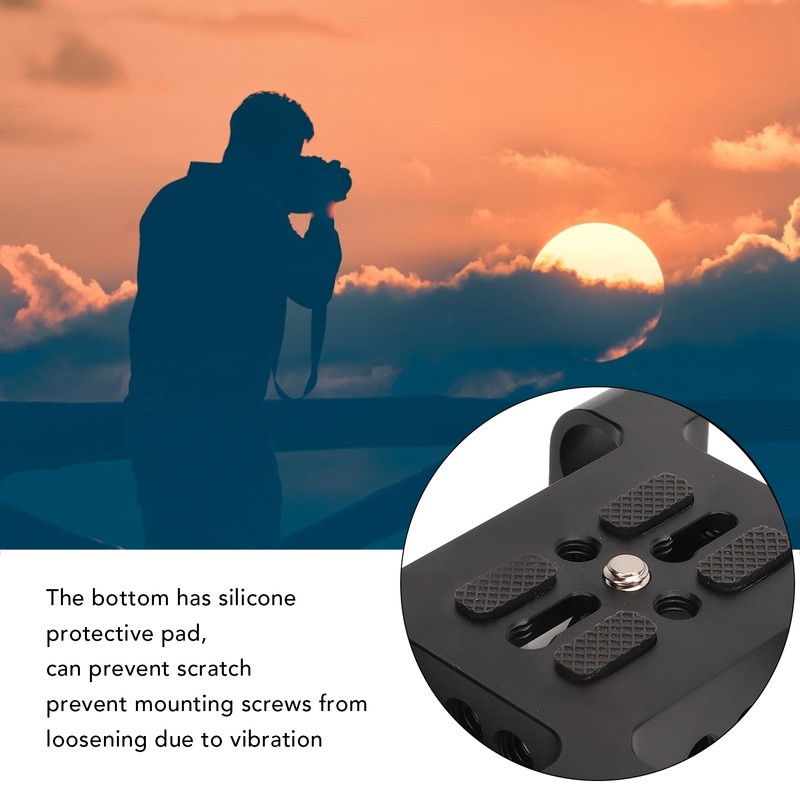 1/4in Camera Mounting Base Plate Aluminum Alloy 15mm Diameter DSLR
