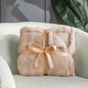 Brown Faux Fur Throw Blanket for Couch, Soft Fluffy Bubble