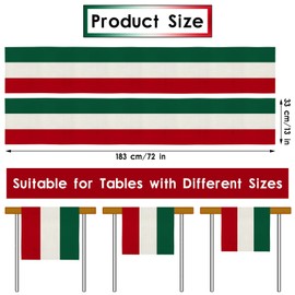 Kingdder 2 Pcs Linen Italy Puerto Rico Table Runner Striped Flag Linen Table Runner Italian Puerto Rico Party Decorations for Kitchen Dining Room Home Table Centerpieces, 13 x 72 Inch (Italy)