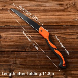 WLEYZEN Folding Hand Saw for Wood Cutting, 11 Inch Woodworking Bushcraft Camp Small Handheld Trimming Tree Limb Tree Trimmer, Saw with Ergonomic Non-Slip Handle Design,Quality SK-5 Steel