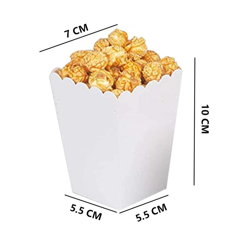 Ainmto 24PCS White Popcorn Boxes Mini Paper Popcorn Containers for