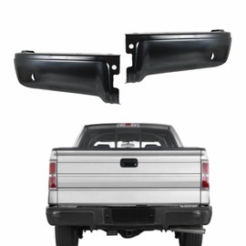 labwork 1 Pair Primered Black Rear Steel Bumper Ends Replacement for F150 2009-2014 with Park Assist Sensor Holes FO1102373