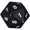 55mm Jumbo D20 Opaque Black with White Numbers