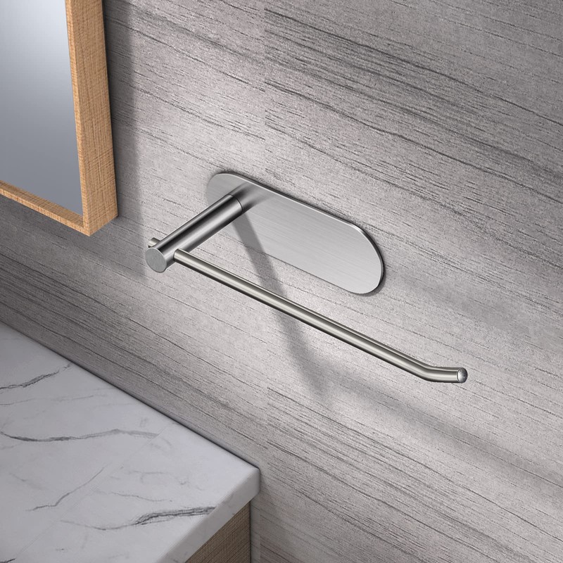 VAEHOLD Self Adhesive Hand Towel Holder for Bathroom, Silver Towel