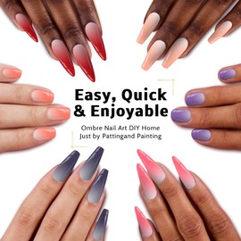 Karroy Sponge Pat Paint Nail Gel, Ombre Nails Gradient Gel Nail Blush Blooming Aura Nails Drawing Stripper Floral Painting DIY Nail Art, No Wipe, UV/LED Curing (12 Colors G)