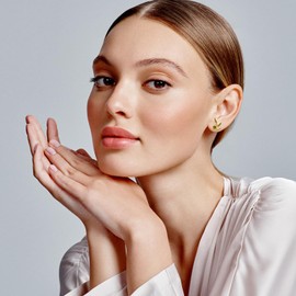 Leaf Peridot Stud Earrings for Women – 14K Gold Plated August Birthstone Olive Green Gemstone Jewelry with Floral Leaf Design