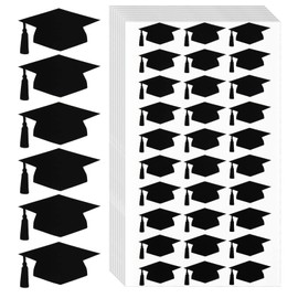 900 Pcs Black Graduation Cap Stickers Black Graduation Hat Stickers Grad Cap Stickers Self-Adhesive Graduation Sealing Stickers Labels for Class of 2023 Graduation Party Favor Decor Envelope Decal