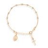 Miabella 18K Gold Over Sterling Silver Italian Rosary Cross Bead