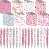 48 PCS Axolotl Ballpoint Pens Mini Spiral Notebooks Animal Pocket