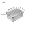 WDONAY 2 Pack Silver Tin Box Containers Metal Storage Box