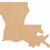 Louisiana Wood State 4" Shape, Unfinished MDF Craft State Cutout,