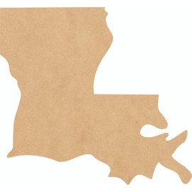 Louisiana Wood State 4" Shape, Unfinished MDF Craft State Cutout, DIY 1/4"