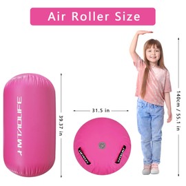 Hmtaolife Gymnastics Air Roller Air Barrel, Inflatable Tumble Roller Mat, Back Somersault Backbend Trainer for Yoga Training Cheerleading Home Use