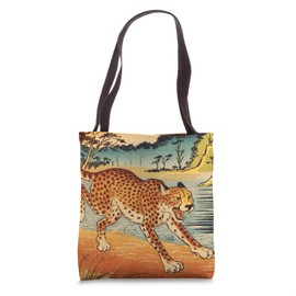 Japanese Art Leopard Kyosai Vintage Japan Artwork Tote Bag