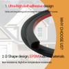 PACIXU D Shape Rubber Weather Stripping, Self-Adhesive Seal Strip, Rubber