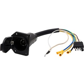 Nuevo adaptador de arnés de cableado de remolque de 4 vías a 7 vías, convertidor de conector plano de 4 pines a conector de 4 cables + enchufe hembra de 7 pines (lado universal del vehículo), para