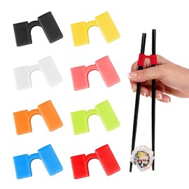Pack of 8 Chopstick Helper, Training Chopsticks Helper Connector for Adults, Beginner, Trainers or Learner, Chopsticks Not Included (8 Color)