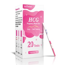 AnTester 20x Pregnancy Test Strips Kit with Urine Cups hCG Test Strips - Early Detection Home Rapid Prenancy Tests Kit 10mIU/mL