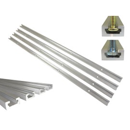 Lot 4 Each 24" Aluminum T Track 3/4" by 3/8" Slot, Accepts 1/4" Hex Bolts, 1/4" and 5/16" T Bolts, Countersunk Holes Every 6" 112114