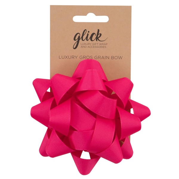 Confetti Bow Gros Grain Hot Pink Star, Hot Pink Star Confetti Bow for Gift Wrapping, Arts and Crafts Hot Pink Star Confetti Bow