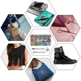 YHNTGB 600 Pcs Metal Eyelets Macaron Grommets Sets with 3 Pieces Installation Tool and Storage Box for Shoes Clothes Crafts Bag DIY Project 0.19 inch 12 Colors