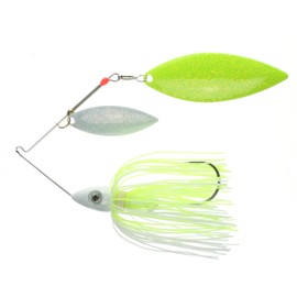 Nichols Lures DF20-1 Pulsator Depth Finder Metal Flake Spinnerbait, White & Chartreuse, 1oz, White & Chartreuse