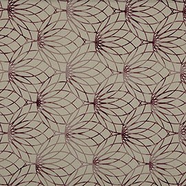 Kt KILOtela - Digital Printed Canvas Fabric – Half Panama 100% Organic Cotton, Oeko-Tex Standard 100 – 100 cm Length x 280 cm Width | Floral Agave – Garnet Purple, Beige ─ 1 Metre
