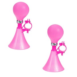 Kids Bicycle Horn, Air Squeeze Snail Design, 2-Pack, Handlebar Bell for Bikes and Scooters (Pink)