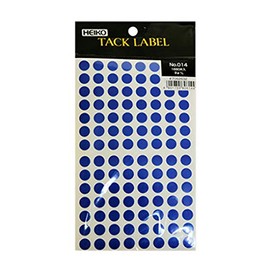 HEIKO Tack Label (Sticker) No.014 Round, Blue, 0.3 inches (9 mm), 1680 Pieces/62-1029-54