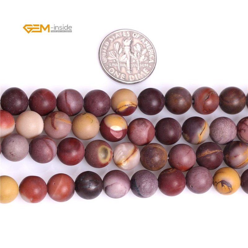 (8mm, Multi-color Mookaite) - Gem-Inside Round Frost Mookaite Beads Strand