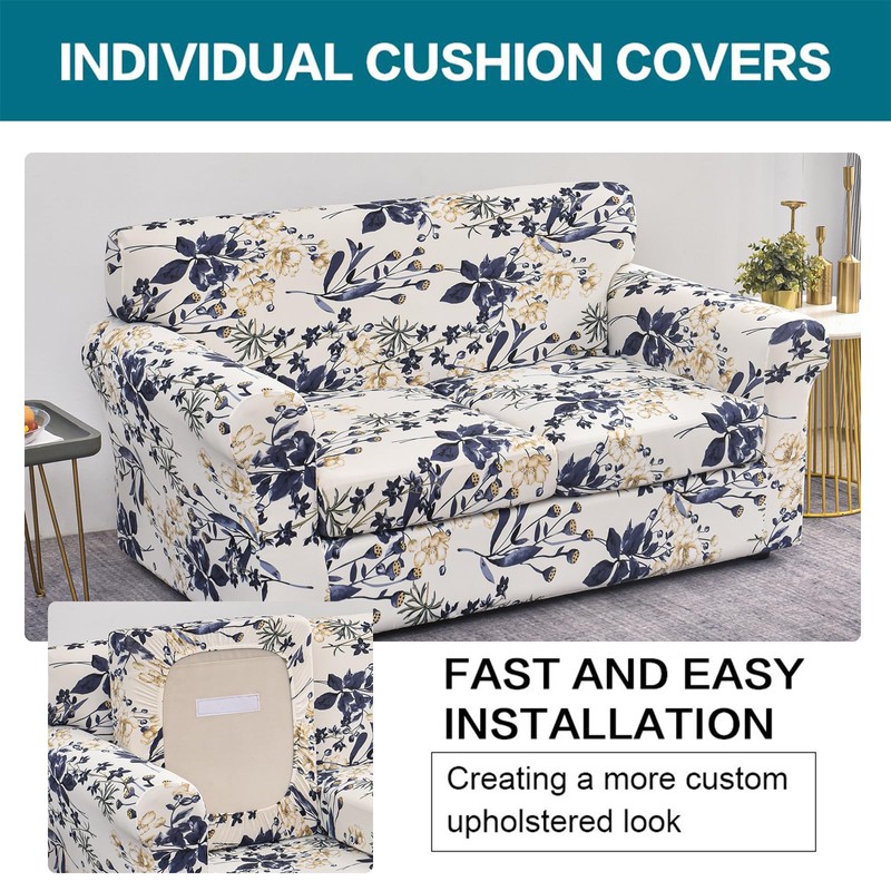 KRFOONN 3 Piece Stretch Sofa Couch Covers for 2 Cushion