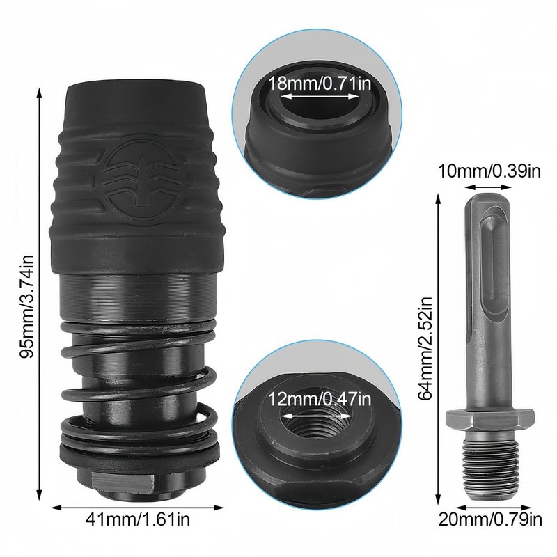 SQLJYU SDS Plus Max Chisel Adapter Set, SDS Chuck Adapter,