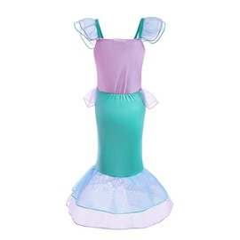 Lito Angels Mermaid Princess Ariel Costumes Dresses Fancy Party Summer Dress Age 4-5 Years Purple