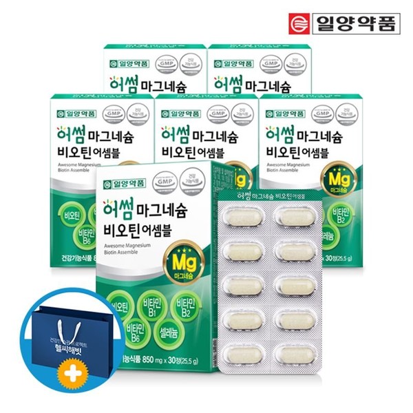 Ilyang Pharmaceutical Magnesium Oxide Biotin Vitamin B 126 Selenium 6 boxes (shopping bag), single option / 일양약품 산화 마그네슘 비오틴 비타민B 126 셀레늄 6박스 (쇼핑백), 단일옵션