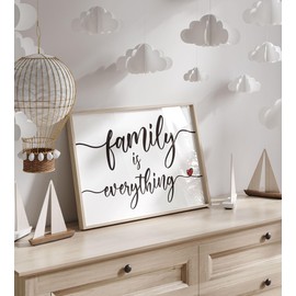Lithobee - Family Is Everything - Printed Wall Art Design in Sizes A2, A3 & A4 Framed in a Stylish Quality Coloured Frame or Unframed (A4 Black Brushed Frame)