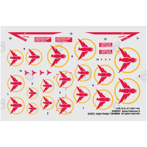 DEF.MODEL DEF MODEL 1/48 Current Su-57 F-14 Decal Set Movie