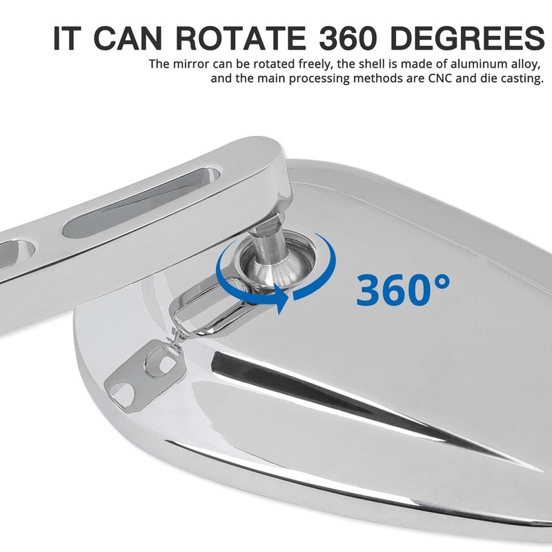 8mm Chrome Motorcycle Rearview Side Mirrors For Harley Davidson Street