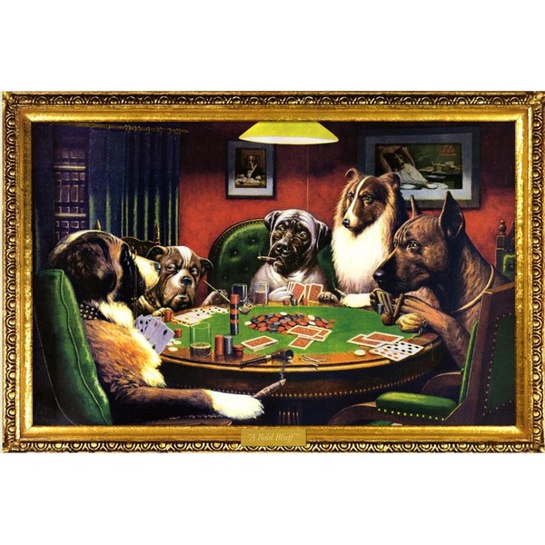 (24x36) C.M. Coolidge (Bold Bluff, Dogs Playing Poker) Art Poster Print