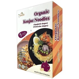 Apexy Organic Shirataki Konjac Noodle with Organic Oat Flour 42.24oz 8 Pouches Inside Healthy Diet, Low Calorie, Low-Carb Gluten Free, Vegan, Keto and Paleo-Friendly. (Spaghetti and Fettuccine Shape Combo)