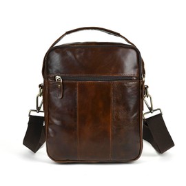 Mens Genuine Leather Sling Messenger Shoulder Cross body Satchel Bag Handle Tote Business Briefcase Portfolio (Coffee 2)