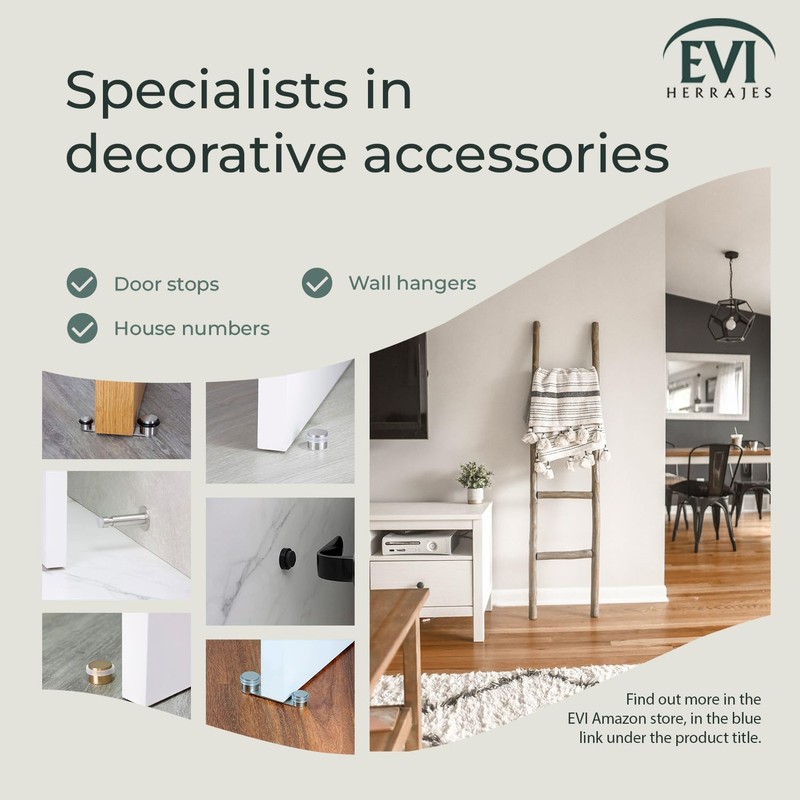 EVI Door Stoppers | Leather Brass Door Stop - Adhesive