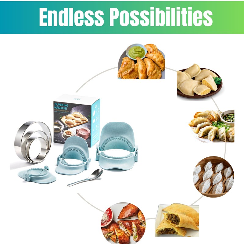 MUMSUNG Empanada Maker Press, 4Size (6"+4"+3"+2.6") Professional Dumpling Maker Mold