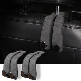 Bag Holder Car Hook Pack of 2 Car Seat Double Hooks Back Hooks Universal Back Seat Headrest Car Hook Holder for Shopping Bags, Handbags, Car Accessories Interior Holder Hook Dark Grey