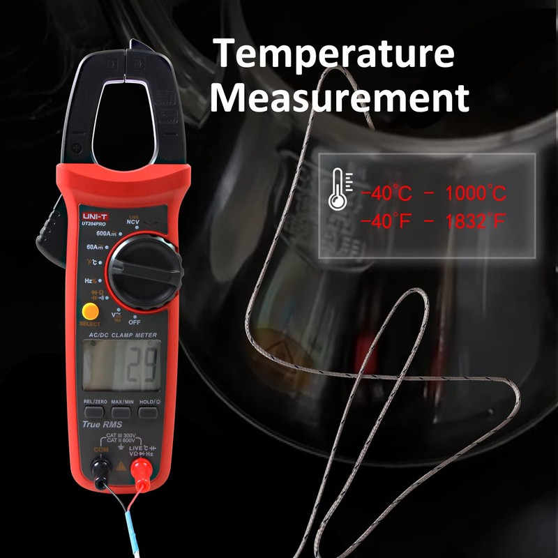 UNI-T UT204PRO Current Clamp, True-RMS Clamp Meter, Clamp Multimeter Measures