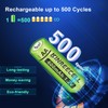KINREECELL Rechargeable AA 600mAh Batteries, Ni-MH Double A Solar Batteries