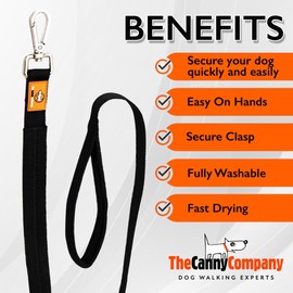 Canny Leash | Heavy Duty Dog Leash | Perfect for Small, Medium, & Large Dogs | Leash with Handle, Padded Grip & Secure Clip | Length 4ft, Width 1in, Purple