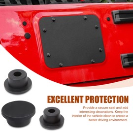 Dogary 3 PCS Wrangler Tailgate Plug, Tailgate Durable Rubber Plugs Set, Spare Tire Delete Hole Fill, Compatible with Jeep Wrangler Models (Black)